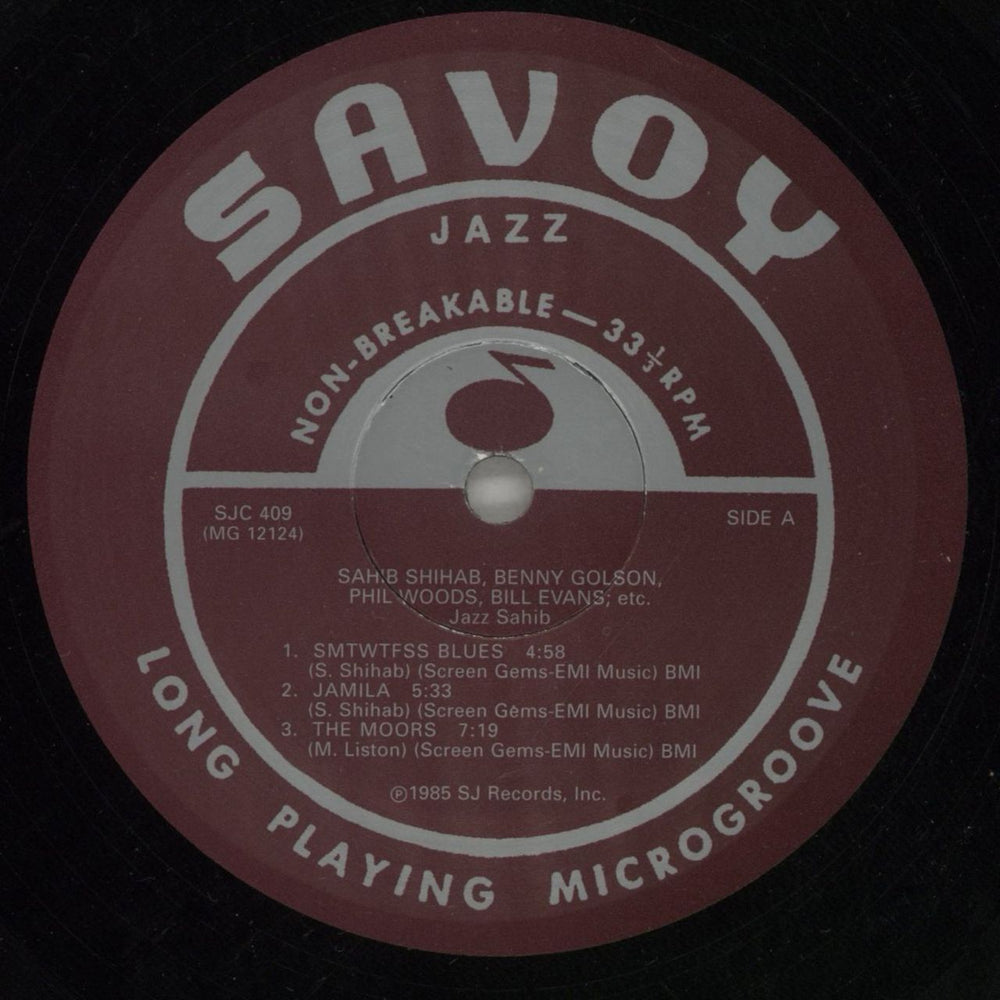 Sahib Shihab Jazz Sahib US vinyl LP album (LP record) S3QLPJA870925