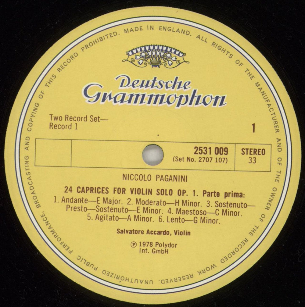 Salvatore Accardo Paganini: 24 Capricci / Variazioni UK 2-LP vinyl record set (Double LP Album) 9CX2LPA868481