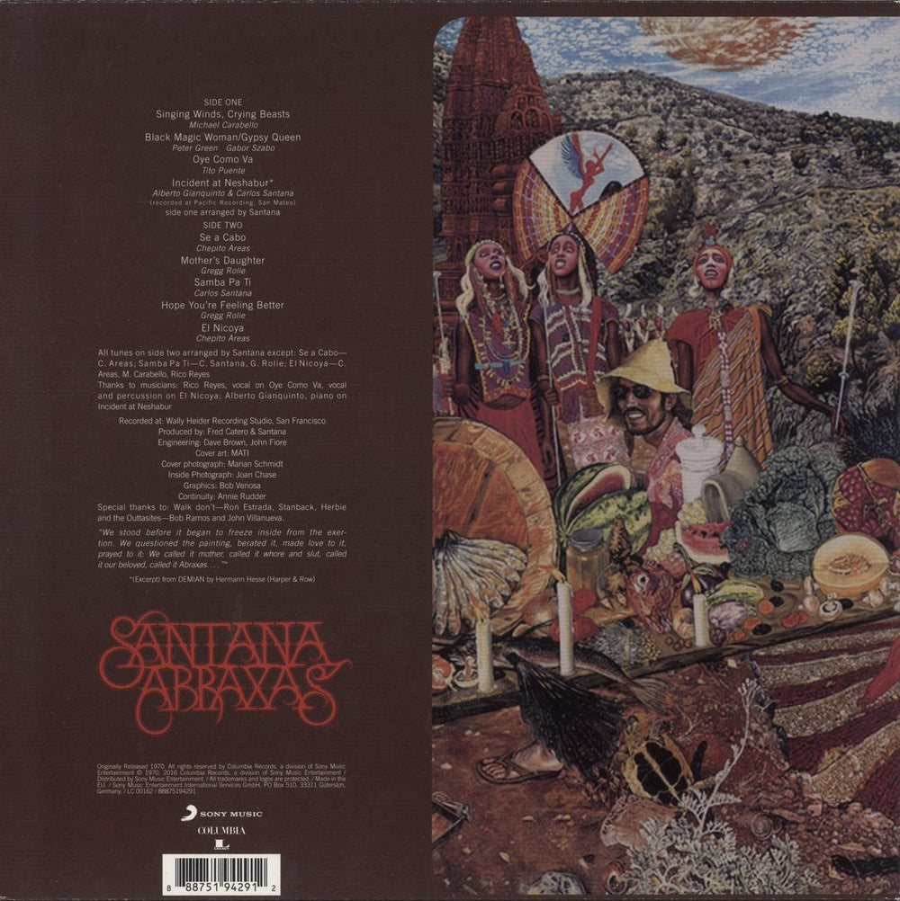 Santana Abraxas - 180gm UK vinyl LP album (LP record) 888751942912
