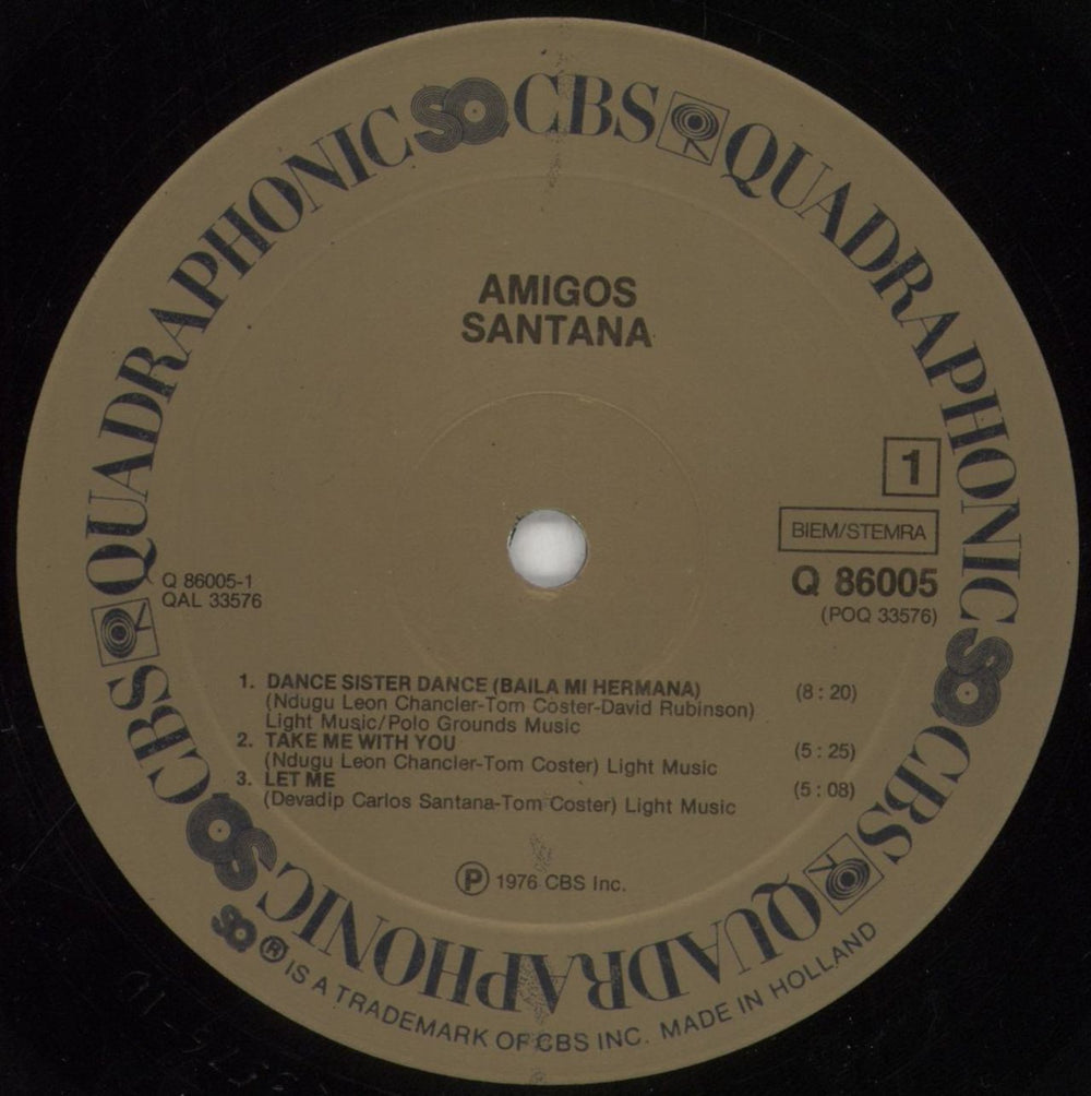 Santana Amigos - Quadraphonic Dutch vinyl LP album (LP record) SNTLPAM368045