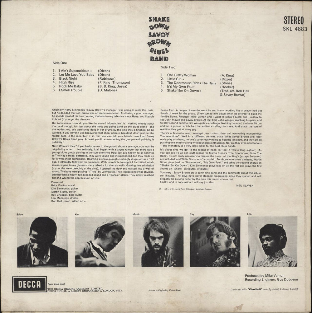 Savoy Brown Shake Down - VG+ UK vinyl LP album (LP record)