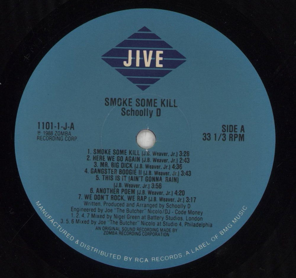 Schoolly D Smoke Some Kill US vinyl LP album (LP record) S4OLPSM856043