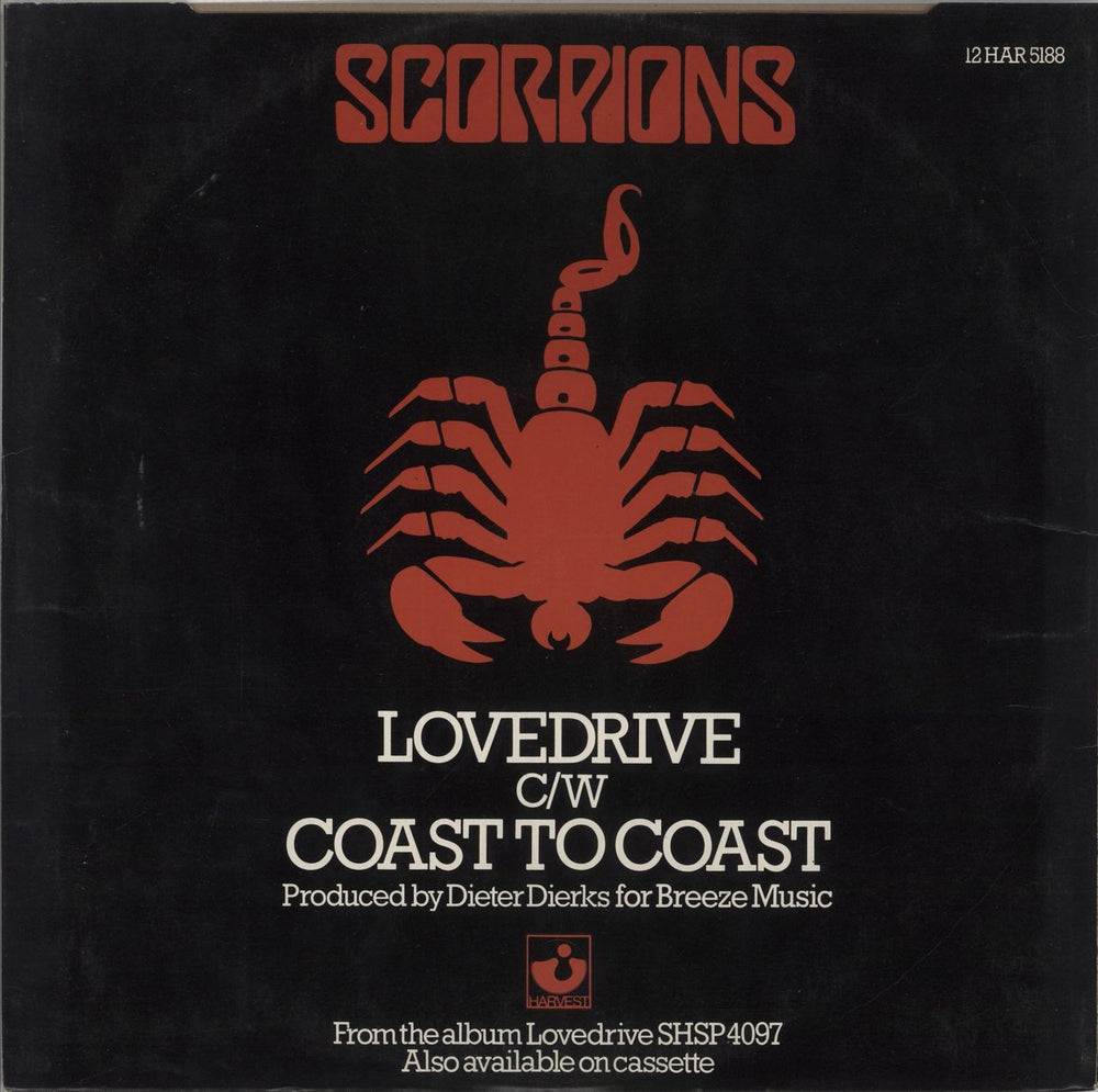 Scorpions Lovedrive - Red Vinyl UK 12" vinyl single (12 inch record / Maxi-single)