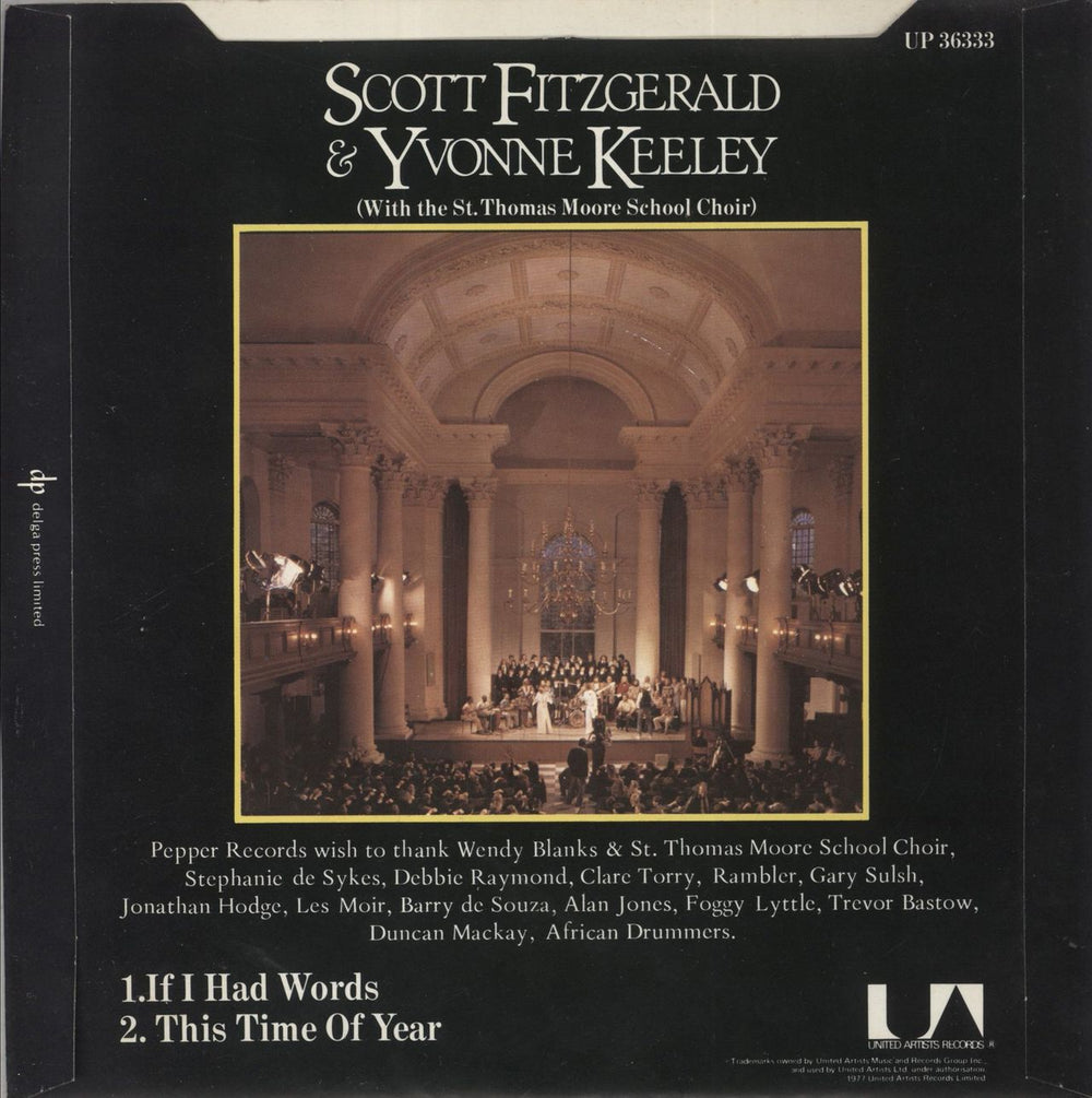 Scott Fitzgerald If I Had Words UK 7" vinyl single (7 inch record / 45)