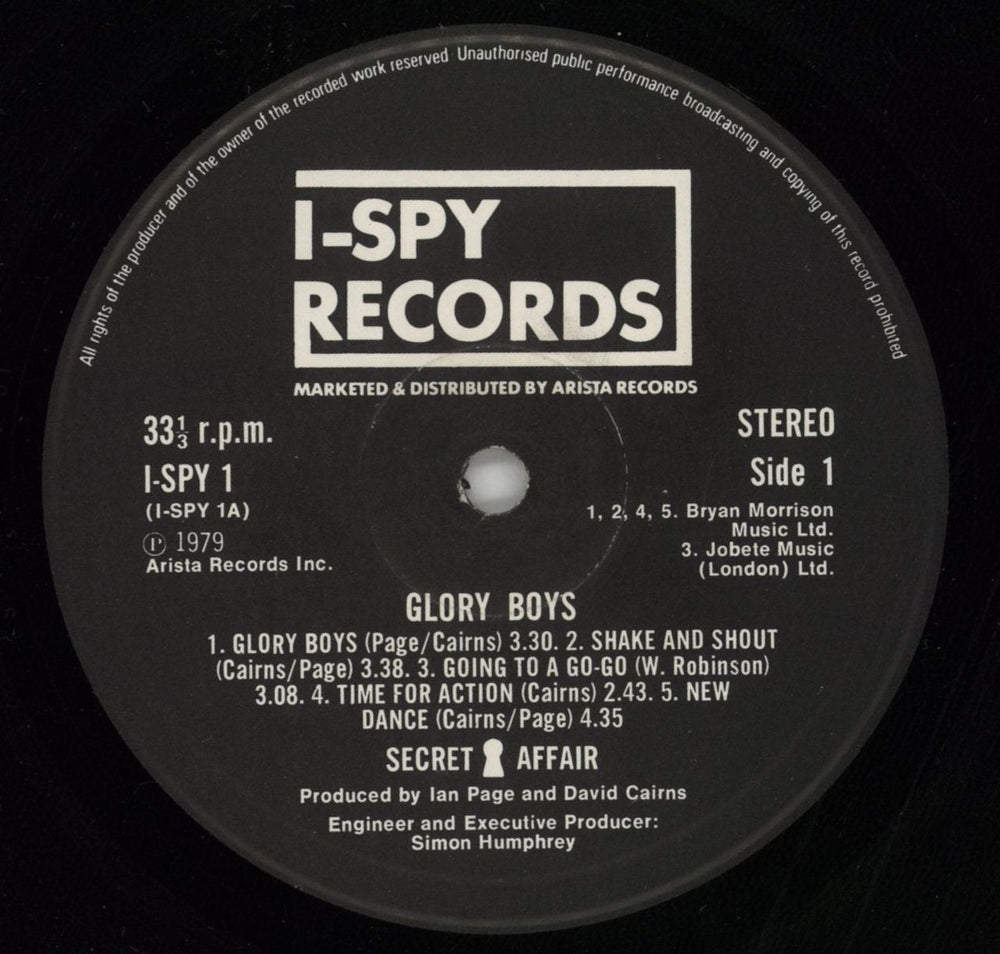 Secret Affair Glory Boys + Inserts UK vinyl LP album (LP record) AFFLPGL209801