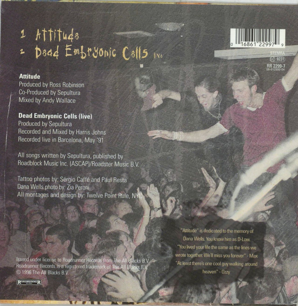 Sepultura Attitude UK 7" vinyl single (7 inch record / 45) SEP07AT206550