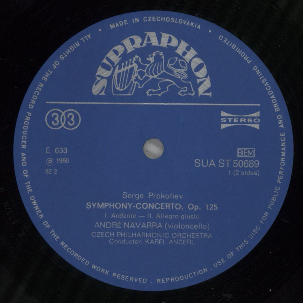 Sergei Prokofiev Prokofiev: Symphony - Concerto / Respighi: Adagio Con Variazioni Czech vinyl LP album (LP record) PJ3LPPR879607
