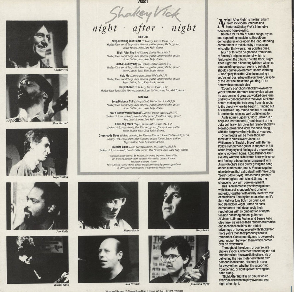 Shakey Vick Night After Night UK vinyl LP album (LP record)