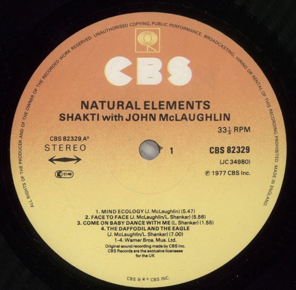 Shakti Natural Elements UK vinyl LP album (LP record) KT1LPNA608163