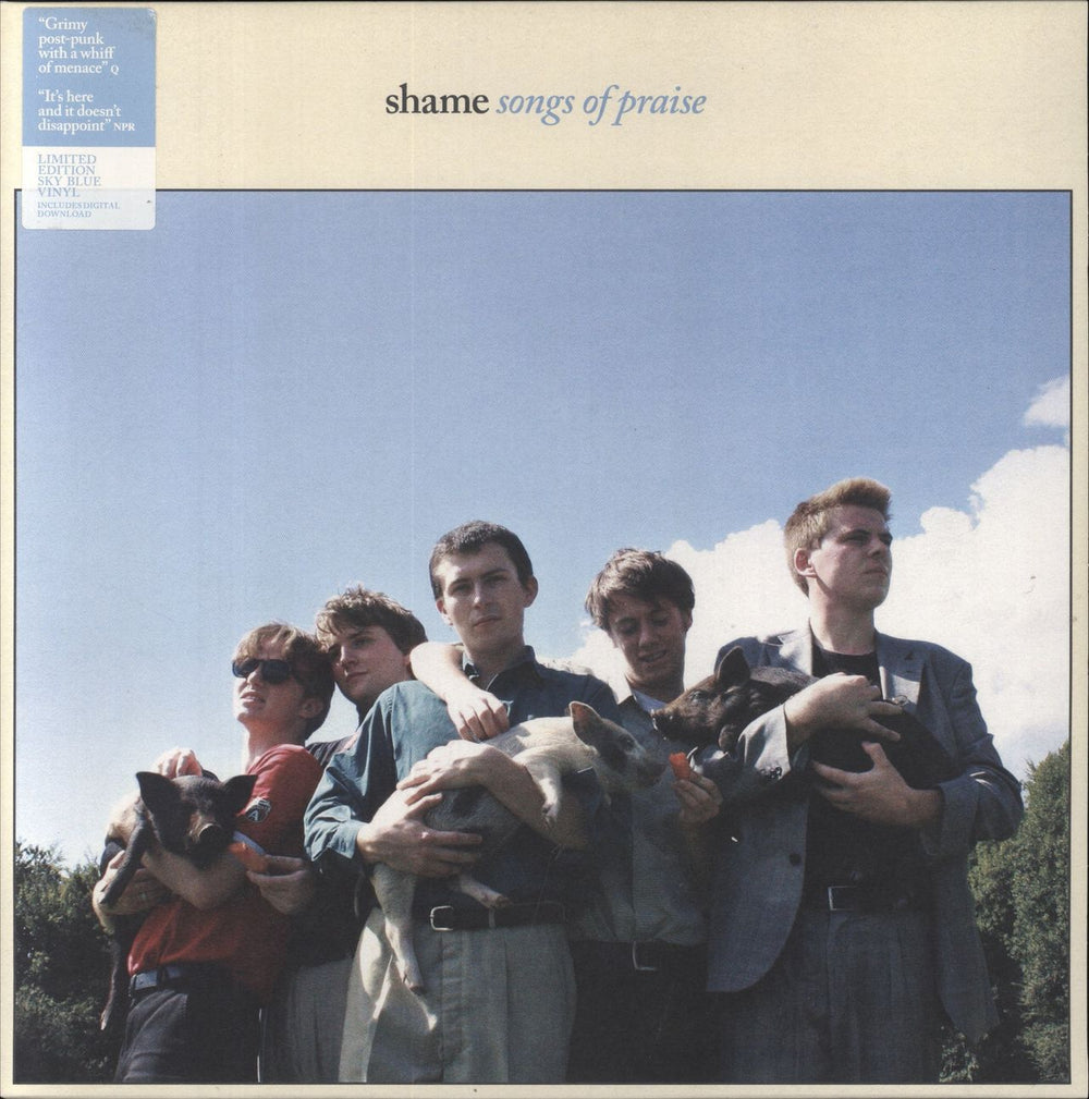 Shame Songs Of Praise - Blue Vinyl + Bonus CD UK vinyl LP album (LP record) DOC144 / DOC144LP-C1