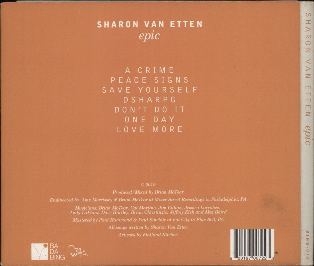 Sharon Van Etten Epic US CD album (CDLP) 600197007228