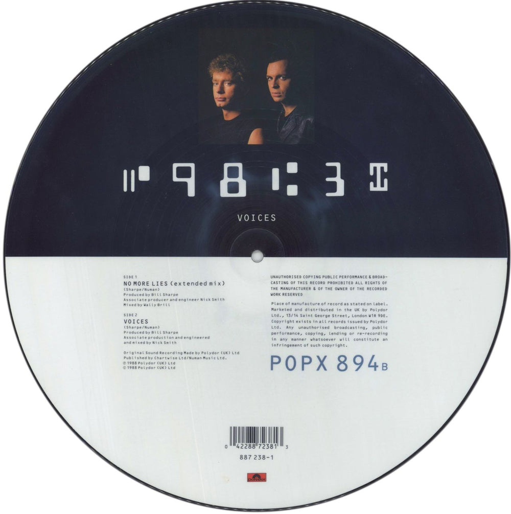 Sharpe & Numan No More Lies (Extended Mix) UK 12" vinyl picture disc (12 inch picture record) 3IC2PNO16494