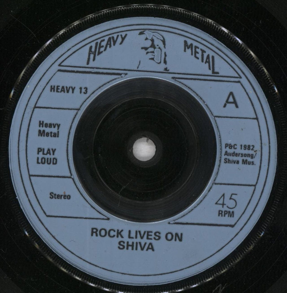 Shiva Rock Lives On UK 7" vinyl single (7 inch record / 45) HEAVY13