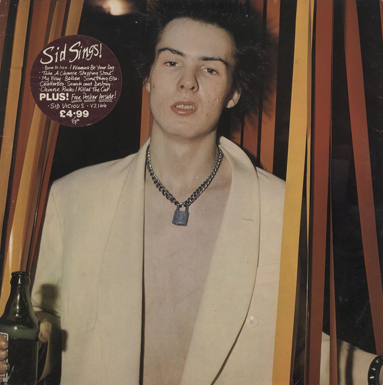 Sid Vicious Sid Sings + 1st issue Drink Poster - VG UK vinyl LP album (LP record)