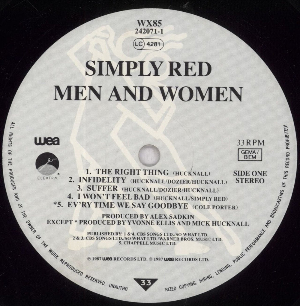 Simply Red Men And Women - Opened Shrink UK vinyl LP album (LP record) REDLPME848627