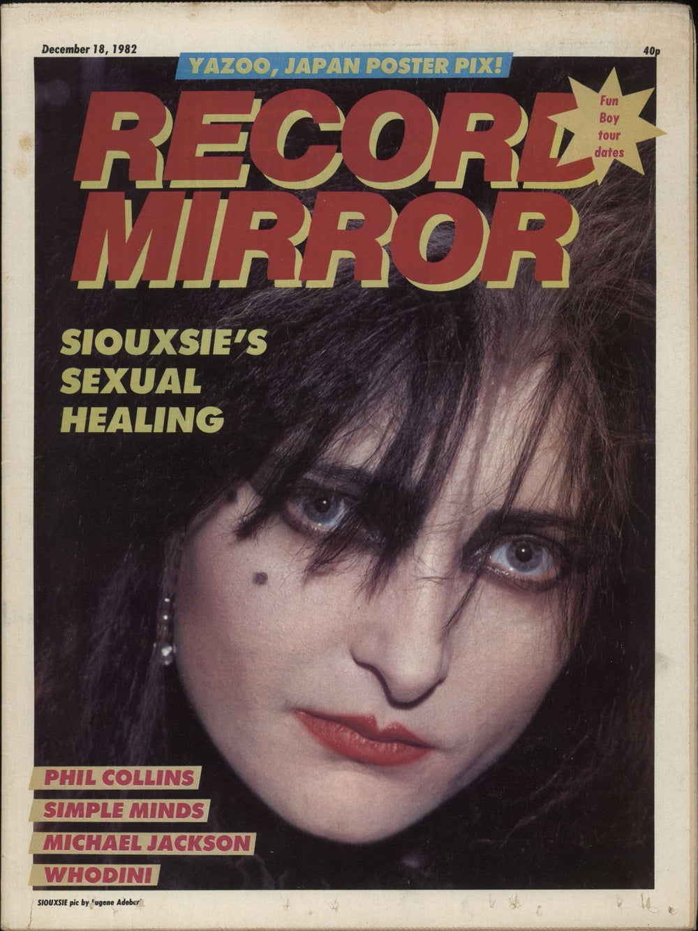 Siouxsie & The Banshees Record Mirror UK magazine 18 DECEMBER 82