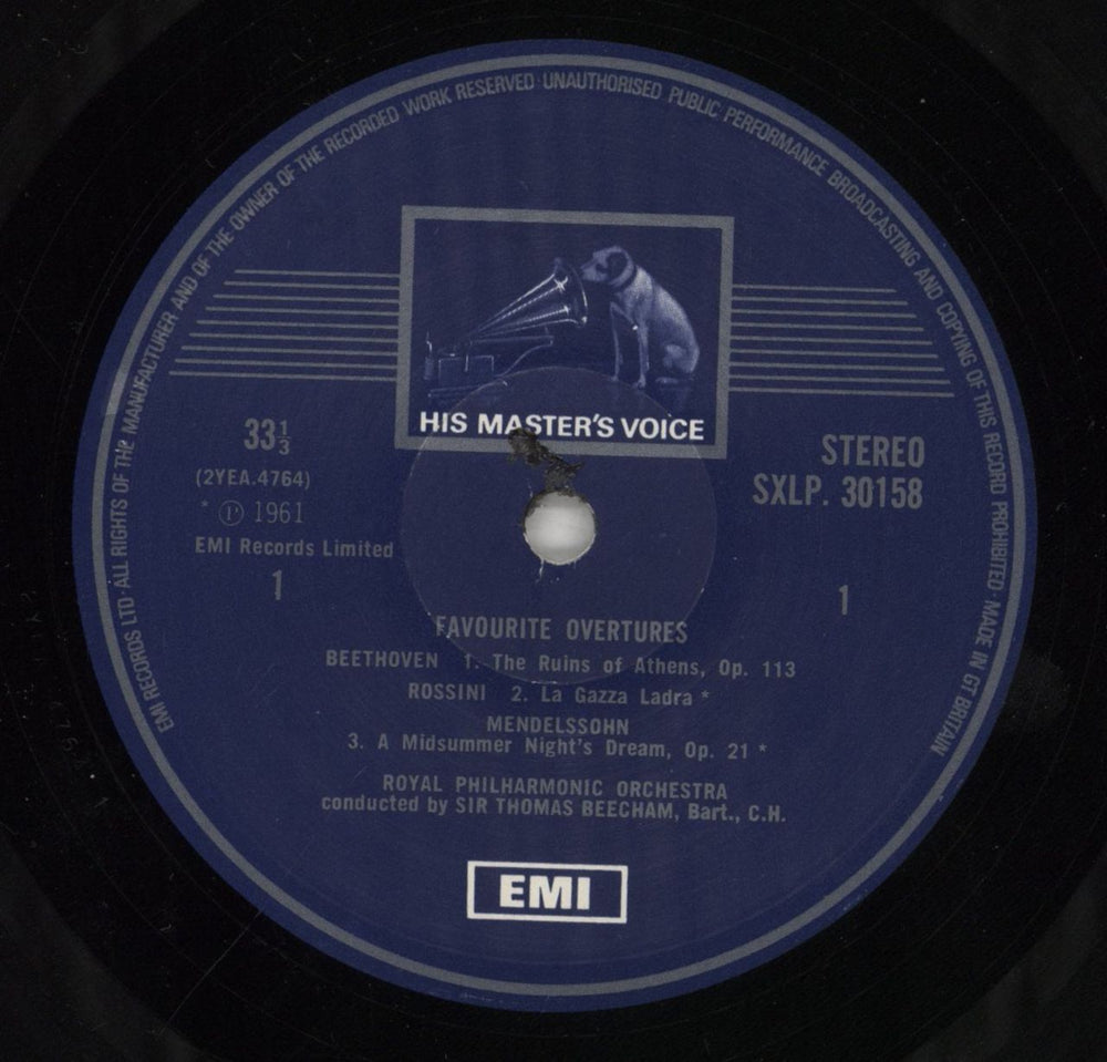 Sir Thomas Beecham Famous Overtures UK vinyl LP album (LP record) U3RLPFA854730