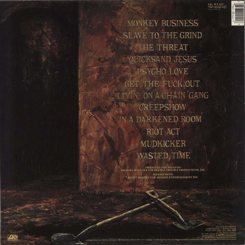 Skid Row (80s) Slave To The Grind - EX German vinyl LP album (LP record) 075678224225