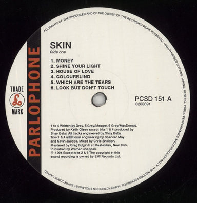 Skin [Rock] Skin UK vinyl LP album (LP record) SKNLPSK204509