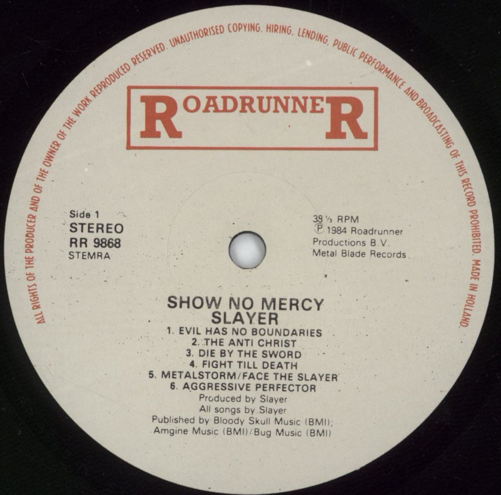 Slayer Show No Mercy - VG Dutch vinyl LP album (LP record) SLALPSH880810