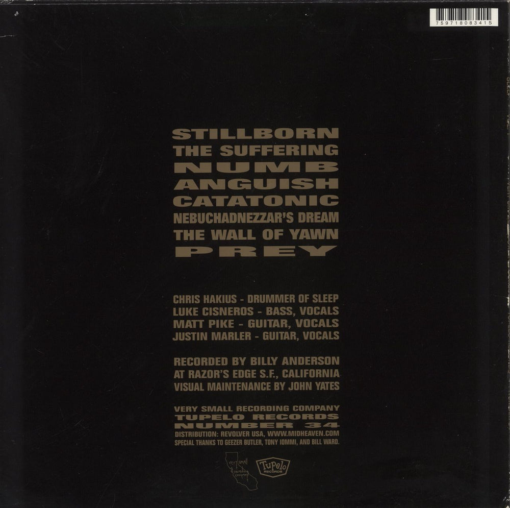 Sleep Volume One - EX US vinyl LP album (LP record) 759718083415