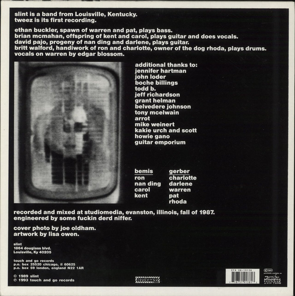 Slint Tweez US vinyl LP album (LP record)
