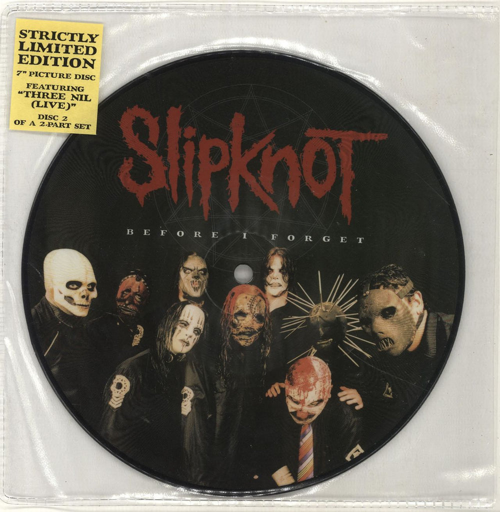 Slipknot Before I Forget - Both Discs UK 7" vinyl picture disc (7 inch picture disc single) 016861396879