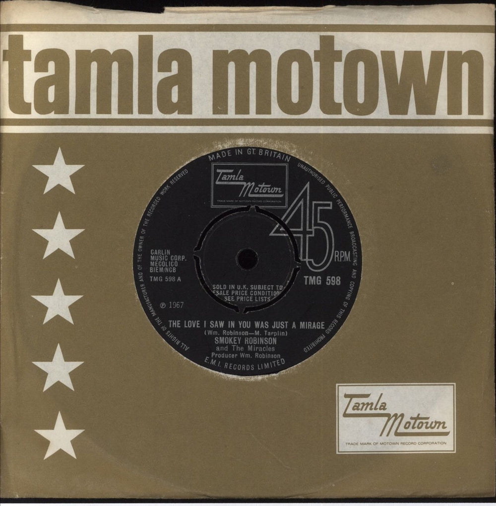 Smokey Robinson The Love I Saw In You Was Just A Mirage UK 7" vinyl single (7 inch record / 45) TMG598