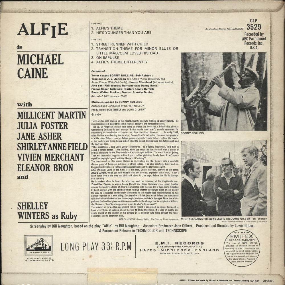 Sonny Rollins Sonny Plays Alfie UK vinyl LP album (LP record)