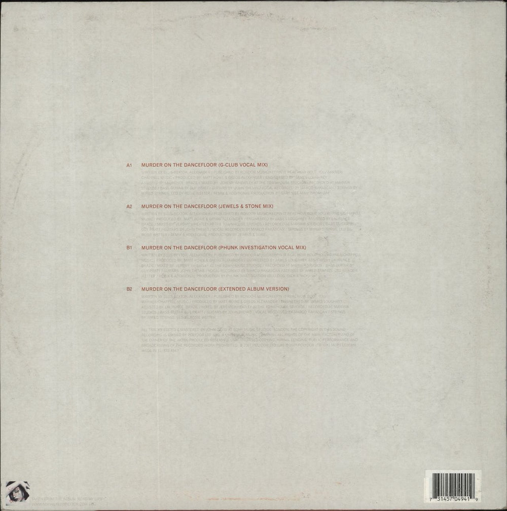 Sophie Ellis Bextor Murder On The Dancefloor - VG UK 12" vinyl single (12 inch record / Maxi-single) 731457049419