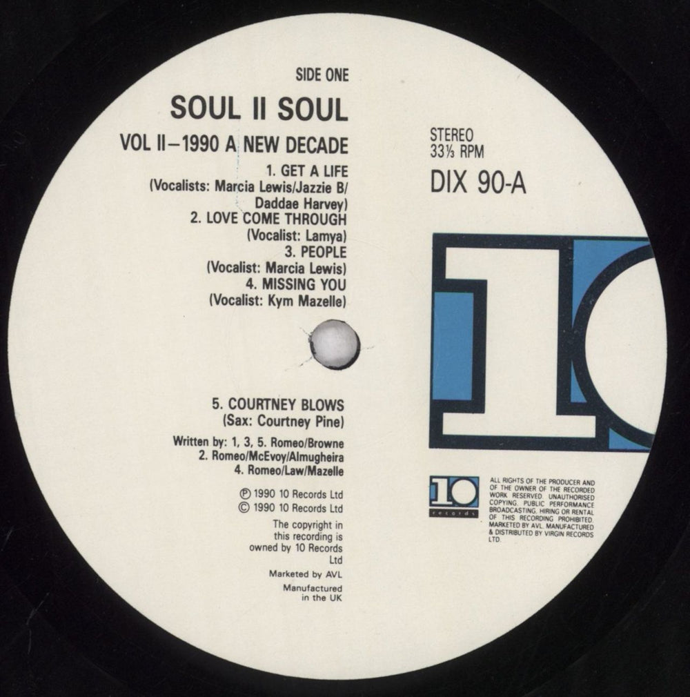 Soul II Soul Vol. II (1990 - A New Decade) UK vinyl LP album (LP record) STSLPVO513404