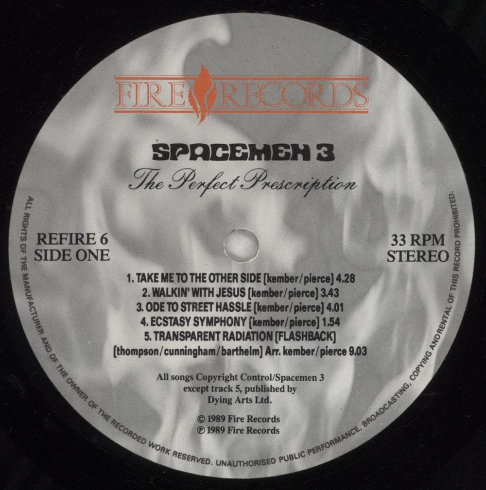 Spacemen 3 The Perfect Prescription + Lyric  Insert UK vinyl LP album (LP record) SP3LPTH852904