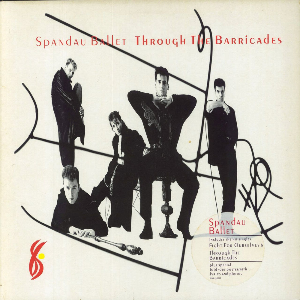 Spandau Ballet Through The Barricades + Stickered/Gold promo stamped sleeve + Poster UK vinyl LP album (LP record) 4502591