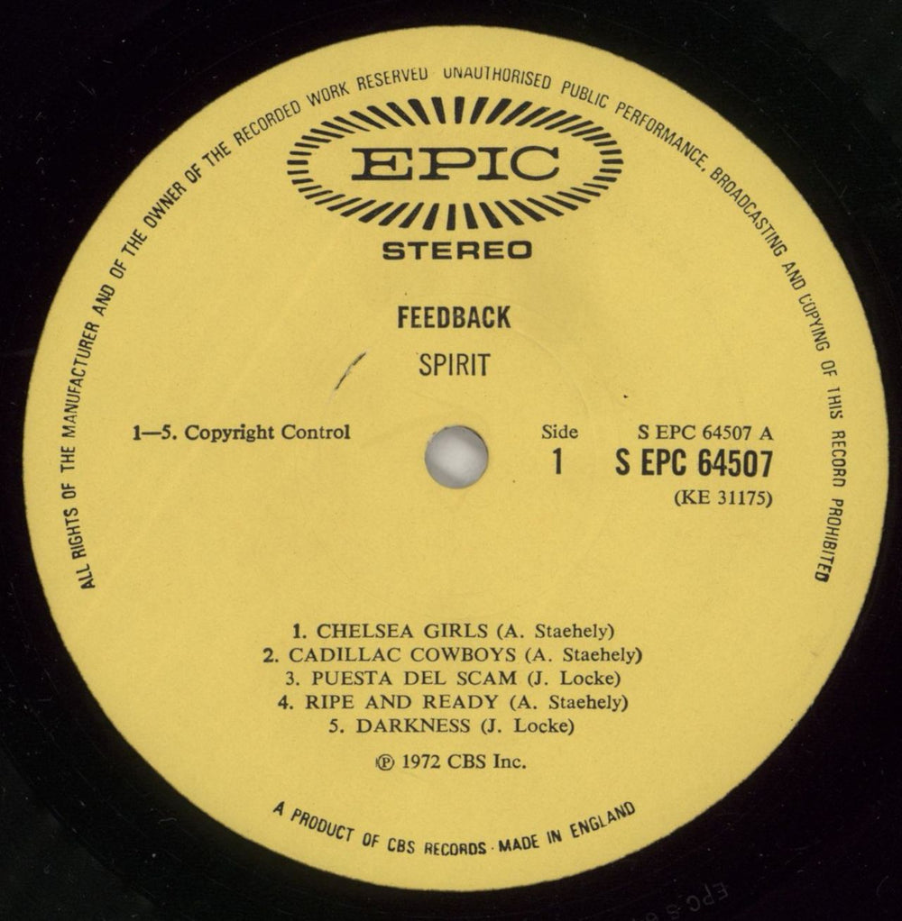 Spirit Feedback - 1st - EX UK vinyl LP album (LP record) SRTLPFE720140