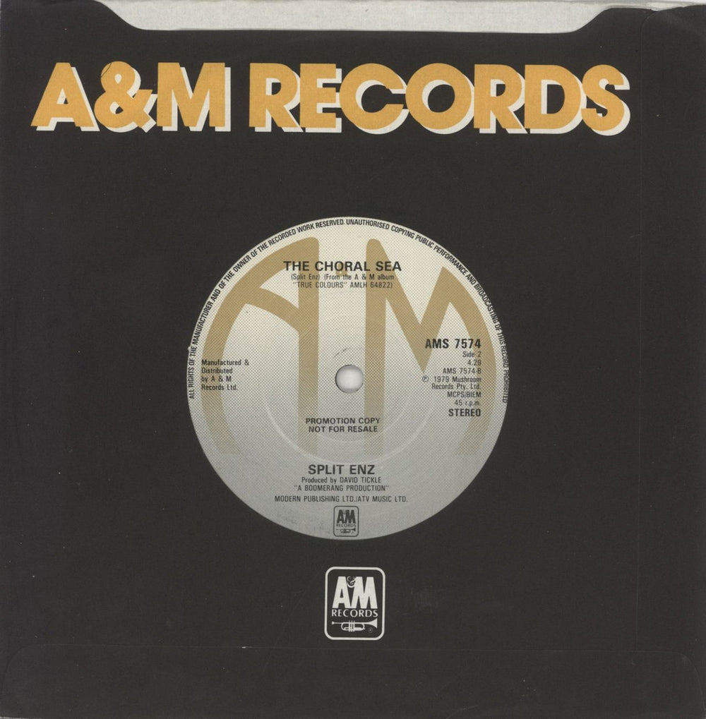 Split Enz Nobody Takes Me Seriously - A Label UK Promo 7" vinyl single (7 inch record / 45)