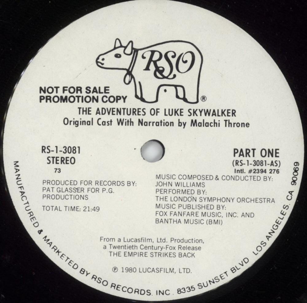 Star Wars The Empire Strikes Back - White Label Promo + Insert US Promo vinyl LP album (LP record) 1980