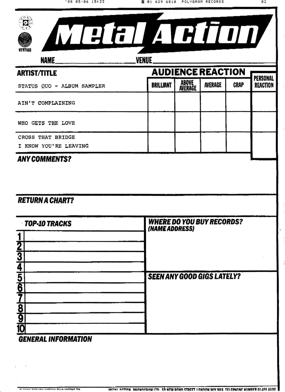 Status Quo Ain't Complaining - Album Sampler UK Promo 12" vinyl single (12 inch record / Maxi-single)