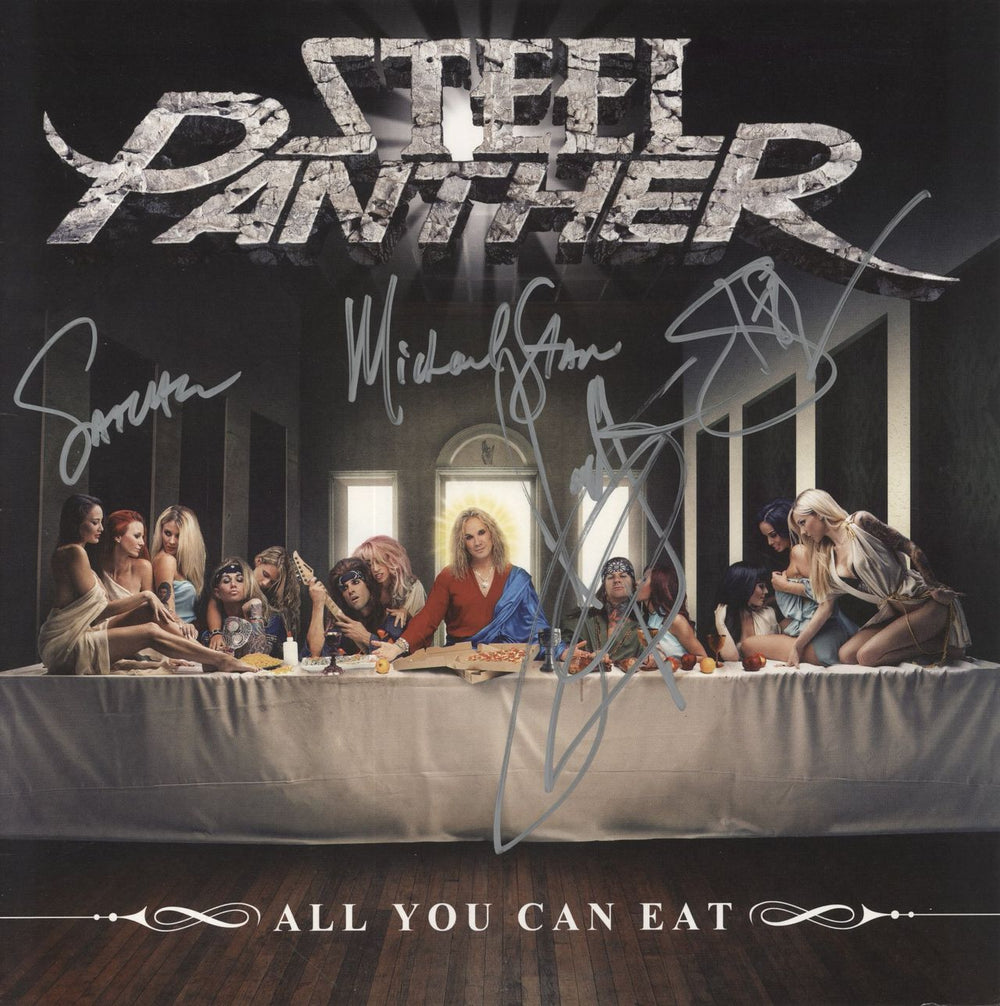 Steel Panther All You Can Eat - Autographed US vinyl LP album (LP record) OPNE001VL