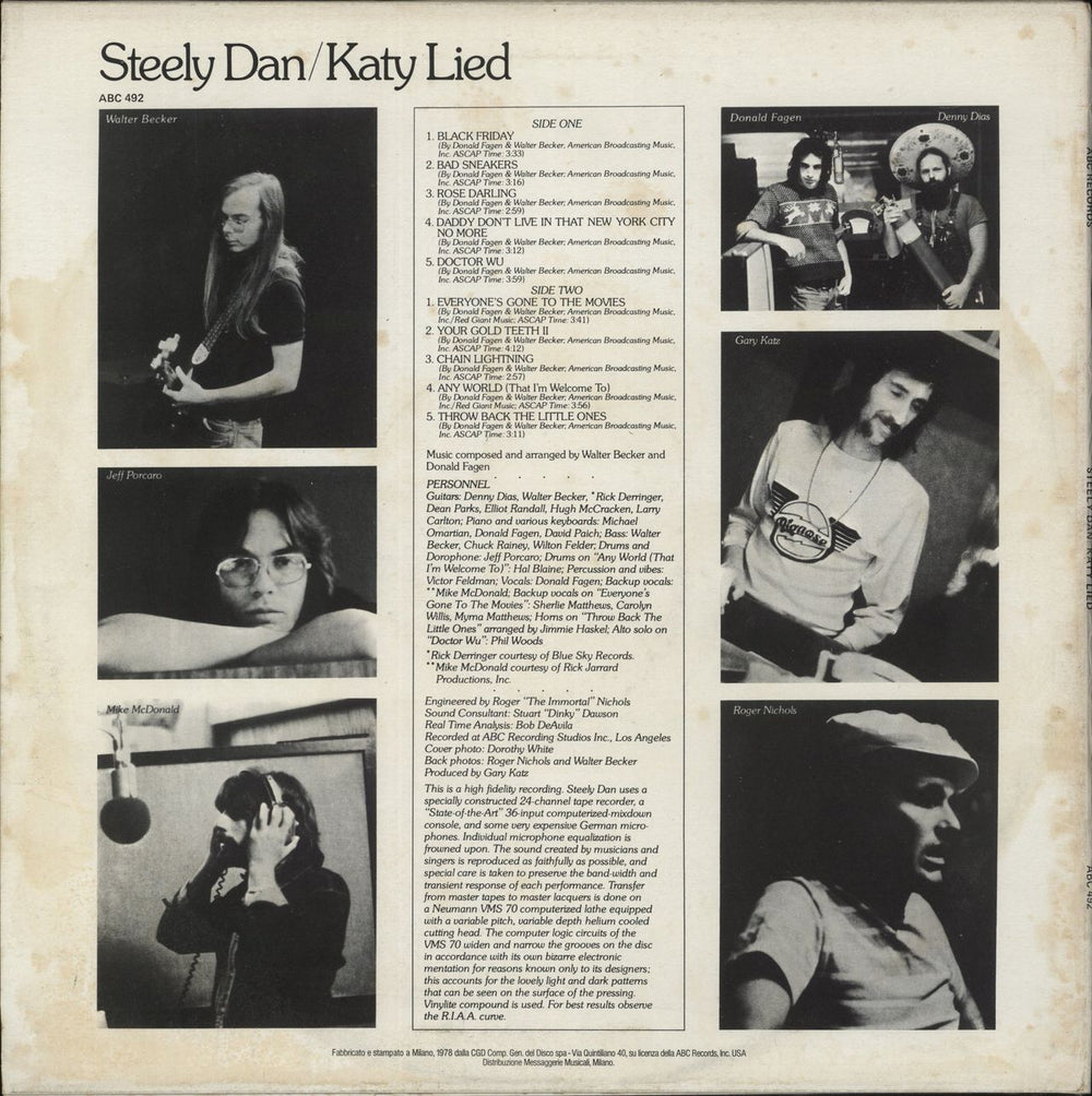 Steely Dan Katy Lied - EX Italian vinyl LP album (LP record)
