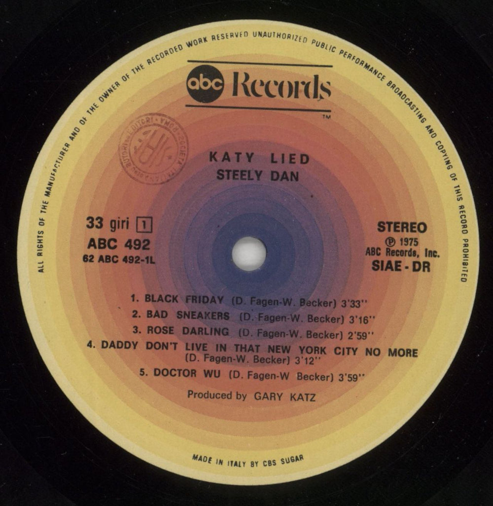 Steely Dan Katy Lied - EX Italian vinyl LP album (LP record) S-DLPKA869056