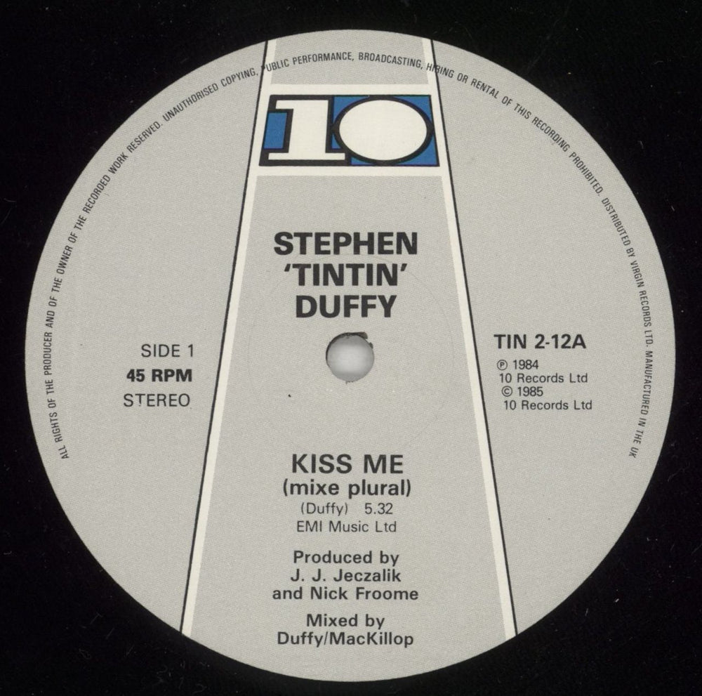 Stephen Tintin Duffy Kiss Me UK 12" vinyl single (12 inch record / Maxi-single) STD12KI71174
