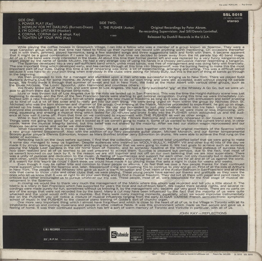 Steppenwolf Early Steppenwolf UK vinyl LP album (LP record)