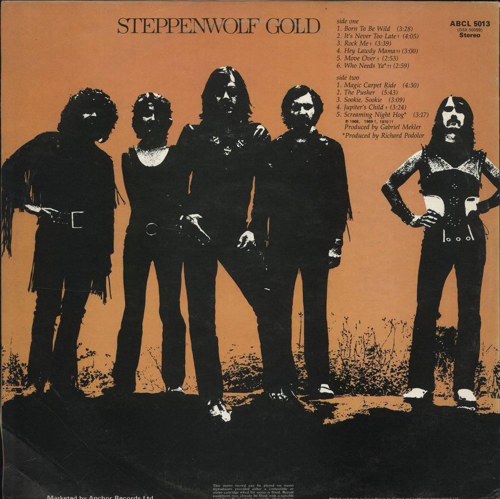 Steppenwolf Gold UK vinyl LP album (LP record)