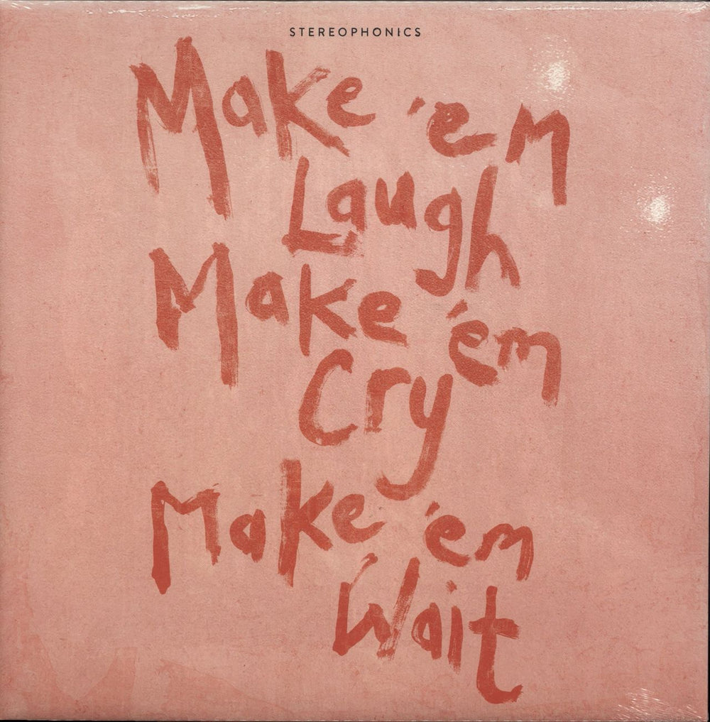 Stereophonics Make 'Em Laugh Make 'Em Cry Make 'Em Wait - Pink Vinyl + Fully Autographed UK vinyl LP album (LP record) 00602475197911
