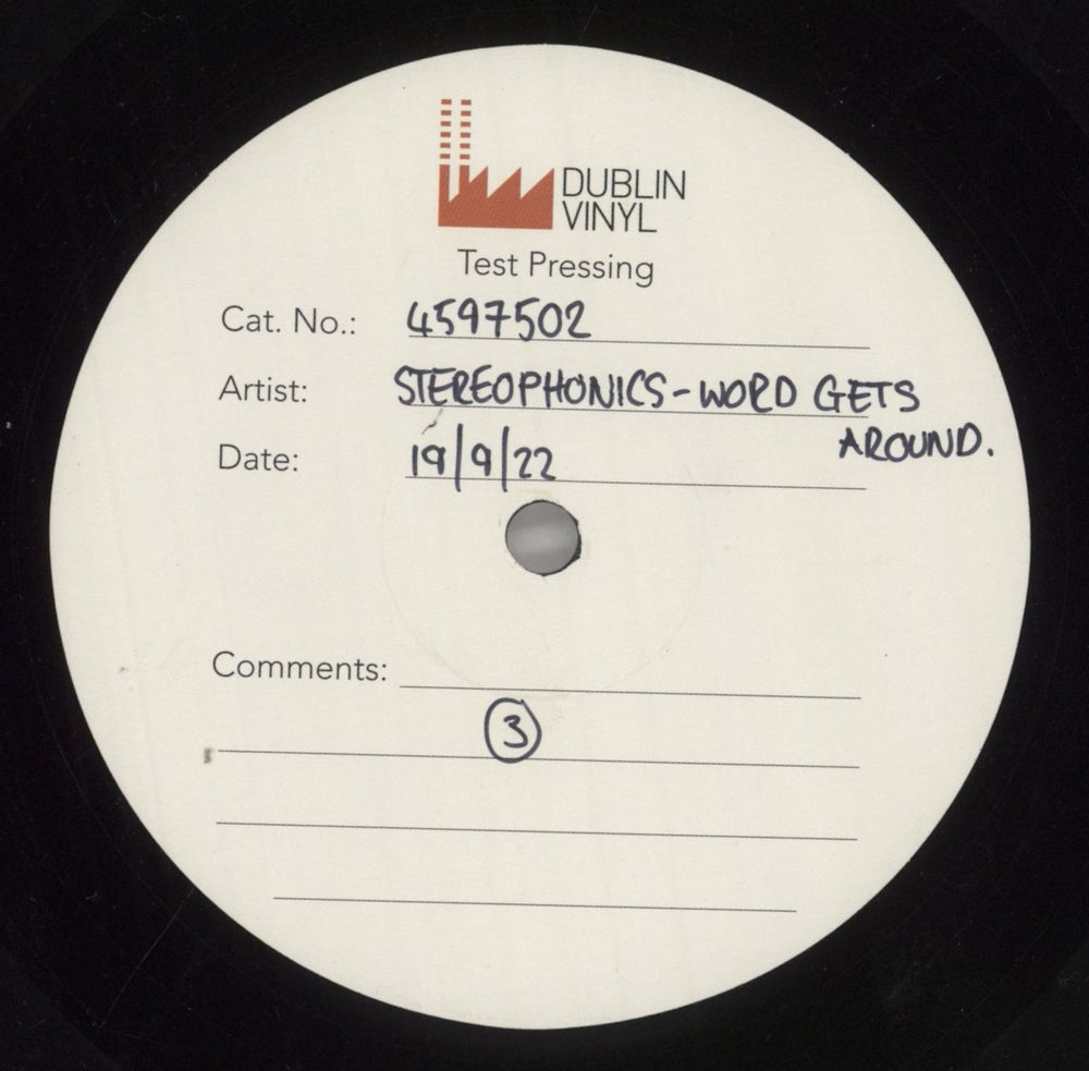 Stereophonics Word Gets Around - White Label Test Pressing UK vinyl LP album (LP record) 4597502