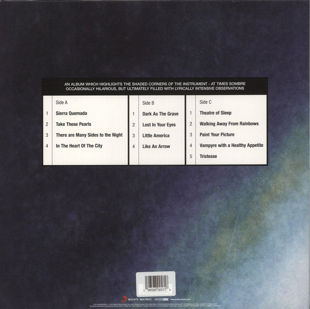 Steve Hackett Guitar Noir - Blue Vinyl - Autographed UK 2-LP vinyl record set (Double LP Album) 196588005718