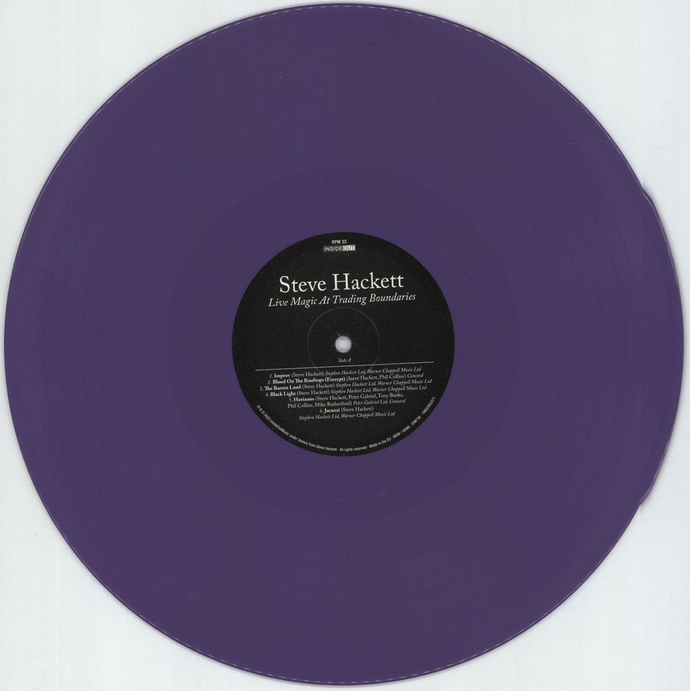 Steve Hackett Live Magic At Trading Boundaries - 180 Gram Purple Vinyl - Autographed UK 2-LP vinyl record set (Double LP Album) SVE2LLI879430