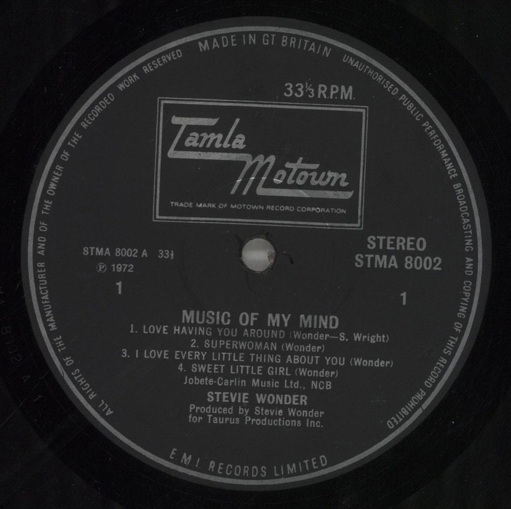Stevie Wonder Music Of My Mind - matte p/s - EX UK vinyl LP album (LP record) STWLPMU792115