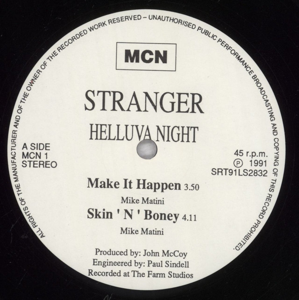 Stranger (Rock) Helluva Night UK 12" vinyl single (12 inch record / Maxi-single) 7T912HE835231