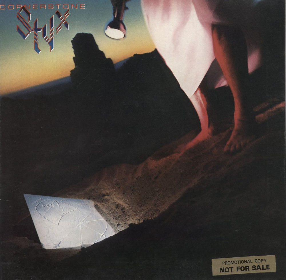 Styx Cornerstone - Promo Stickered UK Promo vinyl LP album (LP record) AMLK63711